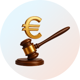 Richterhammer mit Eurozeichen – Symbol für erfolgreiche Immobilienvermarktung und Verkauf zum Bestpreis durch Firstplace Immobilien.