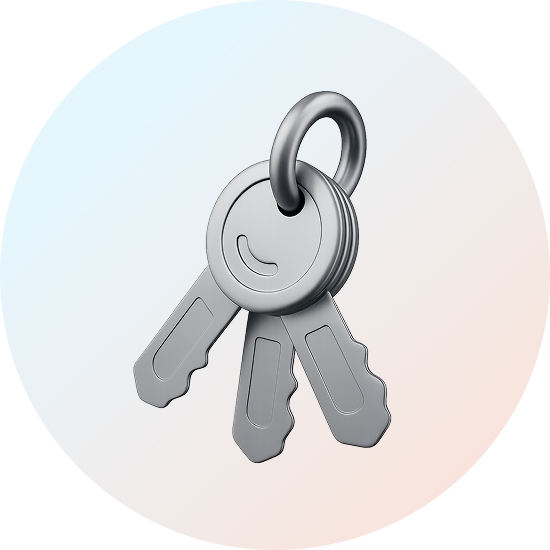 Drei Schlüssel als Symbol für erfolgreiche Wohnungsübergabe und Vermietung durch Firstplace Immobilien in München.